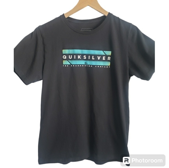 Quicksilver Black T-Shirt - Youth L - Picture 1 of 4